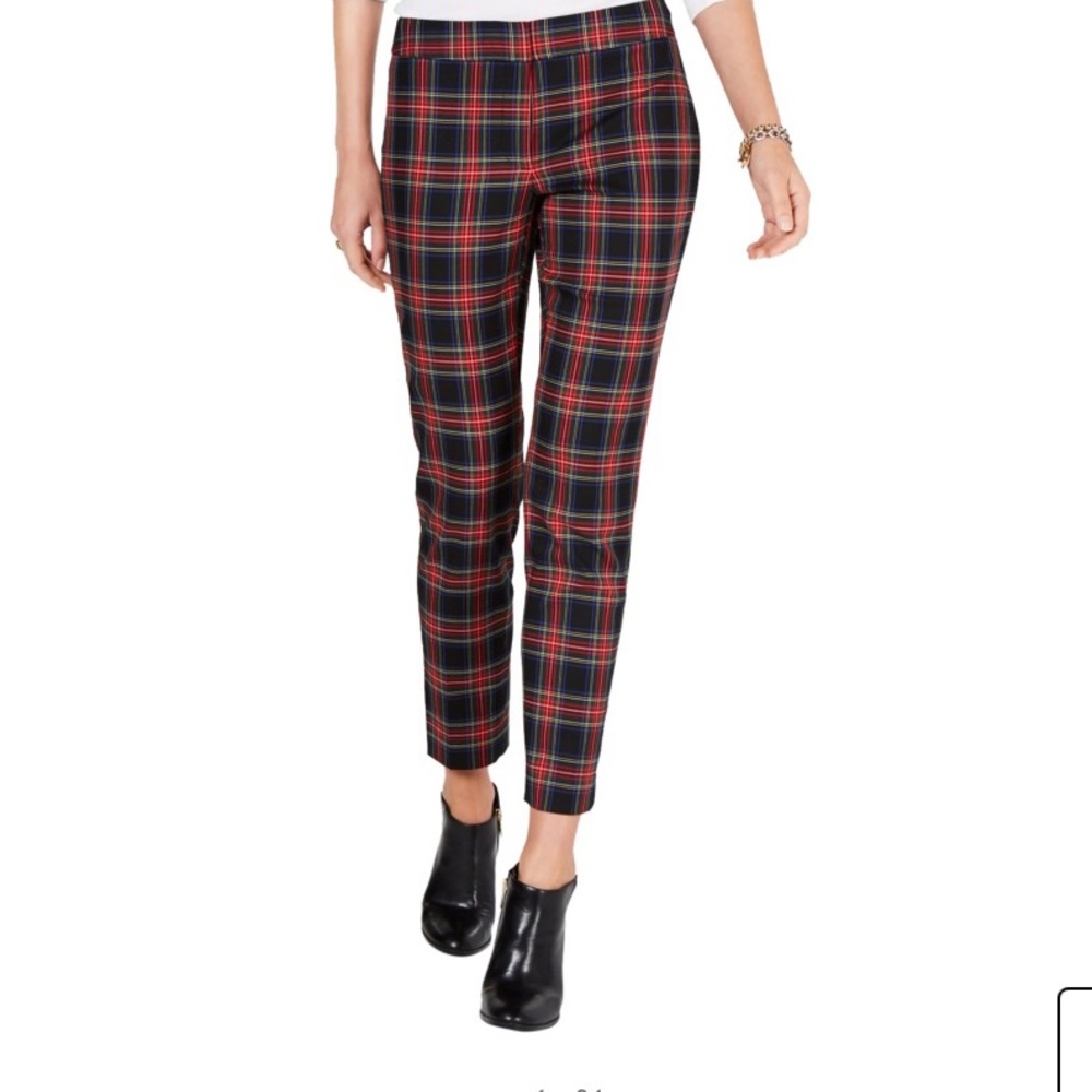 Plaid ankle pant